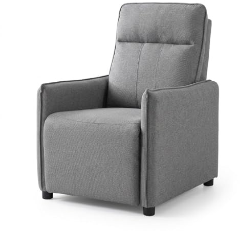 homeguru Relaxsessel mit Verstellbarer Rückenlehne, Ruhesessel Stilvoll Dunkelgrau, Relaxliege Sessel Fernsehsessel Polyester Holz Grau, Liegesessel Wohnzimmer, TV-Sessel Kino Sofa, 72X 73X 102CM