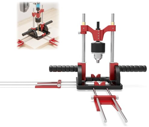 Bohrständer mit Bohrfutter, Mehrwinkel Bohrständer 0-60 Winkel Einstellbare Bohrführung Präzisions Bohrständerr für Akkuschrauber mit Bohrfutterzentrierung Self-Centering Hand Drill Guide