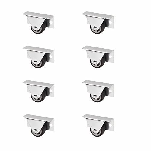 Sotech 8er Set Kastenrolle TRIER (Ø 30 mm, für Seitenmontage, dunkelgrau) Bockrolle, leise und bodenschonend, Ideal für Bettkästen und Bodenschubladen