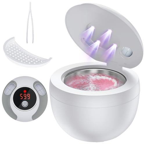 Accwork Ultraschallreinigungsgerät, 45000Hz Ultraschallreiniger, 200ML Tragbar Ultrasonic Cleaner Dental Pod für Zahnprothesen, Mundschutz, Zahnbürsten und Schmuck