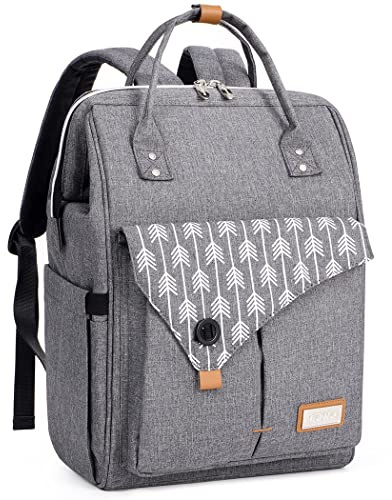 Lekebaby Baby Wickelrucksack Wickeltasche mit Wickelunterlage Multifunktional Große Kapazität Babytasche Reisetasche für Unterwegs, Grau