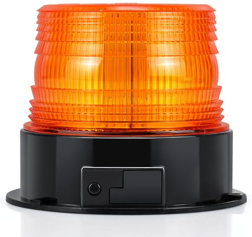 AnTom LED Rundumkennleuchte, Gelb Rundumleuchte für Auto Anhänger Wohnwagen SUV - Magnetfuß - 12V/80V