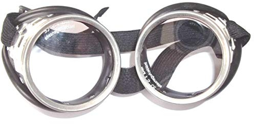 SW Schraubringbrille mit klaren Sicherheitsgläsern, silber/schwarz