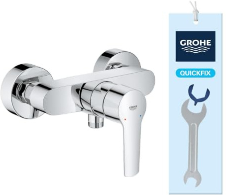 GROHE Start, Duscharmatur Aufputz, mit 3in1 Tool für Montage und Wartung | Mischbatterie für die Dusche, eigensicher gegen Rückfließen, Einhebelmischer für die Wandmontage (chrom, 24208002)