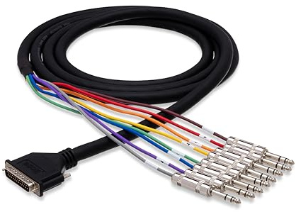 Hosa DTP-803, standard Multicore Kabel, 1 DB25 Stecker an 8 symmetrischen Klinkenstecker, 3m Länge