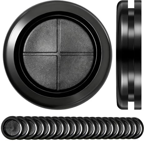 PDKKFF 20 Stück 25mm Kabeldurchführung Gummi Wasserdicht, Schwarz Karosseriestopfen, Gummitülle Kabeldurchführung Rund Einseitigen, Durchführungstüllen für Kabel rahtschutz Steckern Leitungen