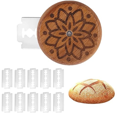 WUSANNA Bäckermesser Teigmesser Brotklinge Brot Einschneidemesser Brot Ritzmesser Bäckerklinge Brot Lame Cutter Rundbrotmesser, mit 10 Klingen, füR DIY-Brotteigmuster