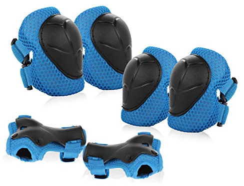Kinder Schutzausrüstung Protektorenset, JIM'S STORE 6PCS Knieschoner Ellenbogenschoner Handgelenkschutz Schutzset zum Kinder Rollschuhlaufen Inline Skates Skateboarding Radfahren