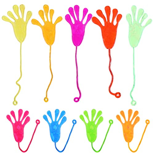 JSMTKJ 50 x Klatschhand Kinder Bunte Glibberhand Mitgebsel Klatschhände | Kindergeburtstag kleine Geschenk Party Mitgebsel