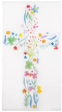 Rayher Wachsmotiv Florales Kreuz, bunt, 6,5 x 12 cm, 1 Stück, zum Kerzen verzieren, Verzierwachs für z.B. Taufkerze, Hochzeitskerze, Geburtstagskerze, Osterkerze, 31637999, Floral