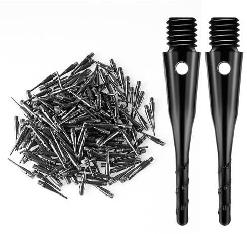 CyeeLife Dartspitzen Kunststoff 200 Stück Premium Softdart Spitzen I 2BA Gewinde I Dartpfeil Spitzen, Softdarts Ersatzspitzen, Besonders stabil & langlebig,Schwarz