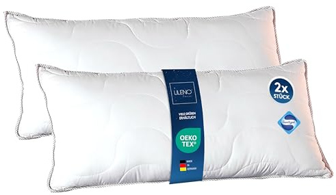 LILENO HOME Kopfkissen 40x80 (2er Set) – 95°C waschbar, Oeko-Tex & Made in DE – Kissen 40x80 anpassbar für himmlischen Schlaf – Haut schmeichelndes & geruchsfreies Pillow