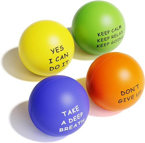 KDG Stressball Erwachsene Motivierende Stressbälle (4er-Pack) für Kinder | und Erwachsene, Stressabbau-Bälle mit Quetos zur Linderung von Angst und Wut als Geschenk