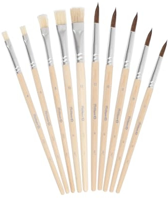 Pelikan Pinsel Starter-Set mit 5 Haar- und 5 Borstenpinseln, für die Schule, 10 Stück