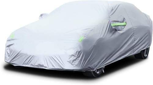 LOETAD Autoabdeckung Wasserdicht Auto Abdeckplane 470x180x150cm UV-Schutz Winddicht Staubdicht Kratzschutz für Winter Sommer