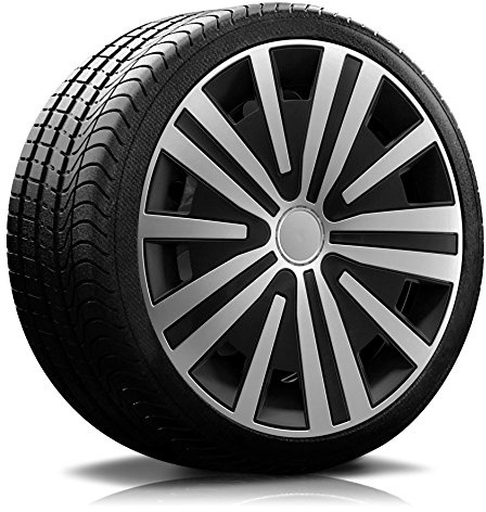 Radkappen-König 15“ Zoll RKK17 SP-Line NO1 Schwarz/Silber Radkappen/Radzierblenden 4 Stück