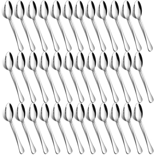 PionStar 36 Stück Teelöffel, Edelstahl kaffeelöffel Set(5,5/14cm) | Spülmaschinenfest, latte macchiato löffel/espressolöffel/kleine löffel/Dessertlöffel für Zuhause/Küche/Restaurant