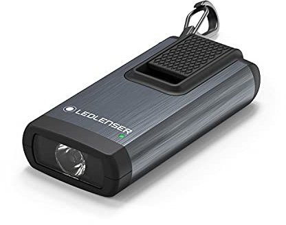 Ledlenser K6R Schlüsselbundleuchte, 400 Lumen, wiederaufladbar, mit USB-A -Schnittstelle, mit Rotlicht (Grau)