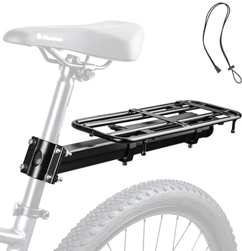 MEGHNA Universal Fahrrad Gepäckträger hinten | 15kg Tragkraft | Einstellbar für 22-29 Zoll Räder | Robuster Alu-Gepäckträger | Einfache Montage mit Werkzeug