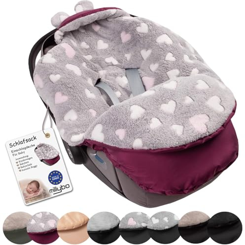millybo Fußsack Baby Einschlagdecke für Winter geeignet für Kinderwagen Babyschale Babybett Autositz Buggy