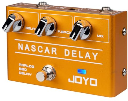 JOYO Analog Delay Effektpedal R Series mit Vintage Warmem Natürlichem Klang für E-Gitarre Solo (Nasscar R-10)