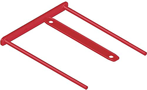 Bankers Box Abheftbügel, BBD-Archivclip mit 110 mm Armlänge und Deckleiste - aus kunststoffbeschichtetem Metall - Farbe: rot - Packung mit 100 Stück
