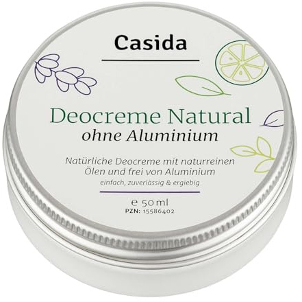 Casida Deocreme Natural - Natürlich, rein & ohne Aluminium - Zuverlässige Deo Creme mit 24h Langzeitschutz - Aus der Apotheke - Ohne Zusatzstoffe - 50 ml