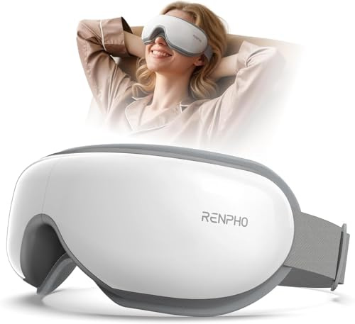 RENPHO Augenmassagegerät mit Wärme, Vibration und Kompression, Eyeris 1 Elektrische Massagebrille gegen Migräne und Verspannungen, Verbessert die Schlafqualität, Geschenke für Frauen Männer