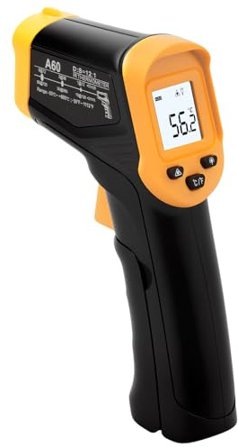 Infrarot Thermometer -50–600 °C mit LCD & Laser | IR-Thermometer, 12:1, 0,5 s, LCD-Licht & Laser für Grill, Küche, Gefrierschrank und Werkstatt