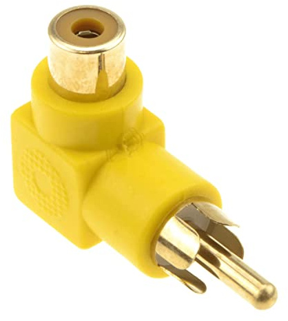 CABLEPELADO Stereo-Audio-Adapter | Winkeladapter | 90-Grad-Adapter | Stecker auf Buchse | PVC | vergoldete Stecker | Gelb