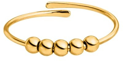 Purelei Shade Anxiety Ring - Fidget – New Generation - Damenring aus langlebigem Edelstahl – Wasserfeste Ringe – in verstellbaren Größen erhältlich von 50-56 - Damenschmuck (Gold)