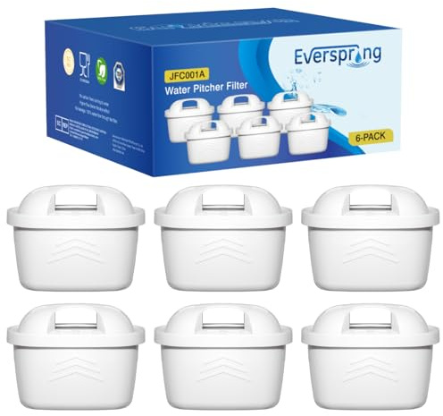 EVERSPRING Wasserfilter Kompatibel mit Brita Maxtra+, Maxtra Plus,Mavea,Anna Duomax,Filtration fur Kalkentfernung,Reduziert Verunreinigungen,6 Stück