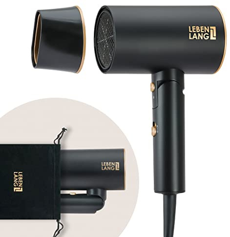 LEBENLANG Föhn Haartrockner Ionen 2100W - Anti-Spliss mit Kaltluft Modus | Reisefön klappbar klein & Zubehör | Reise Hair Dryer Ion Fön Haarföhn Haarfön Reiseföhn fohnen Haar trocken Föhne Airdryer