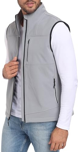 MoFiz Weste Herren Softshell Fleeceweste Outdoor Golf Weste Arbeitsweste | Wander Westen für Herren,Winddichte,Reißverschluss,Atmungsaktive Vest