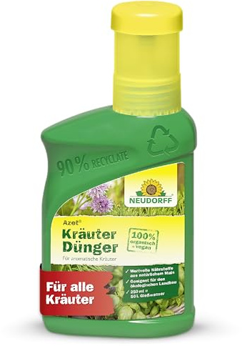 Neudorff Azet Kräuterdünger - 100% natürlicher Bio Dünger für schnelles Wachstum und schmackhafte, aromatische Kräuter, 250 ml