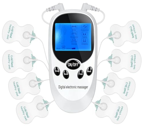 PLLYPE TENS Gerät Schmerztherapie, Perioden Simulator mit 6 Massagemodi und 8 Elektroden Pads, 2 Kanäle Wehen Simulator, Tensgeräte Reizstromgerät für Bein Rücken Schulter Arm Muskelstimulator