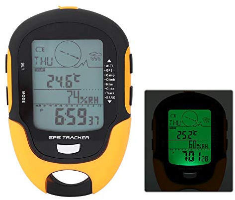 Wakects Digitales Höhenmesser und Barometer mit GPS, Kompass und Taschenlampe für Outdoor- und Wandertouren