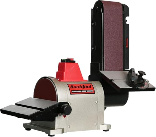 BUCKTOOL 500W Bandschleifer für Holzbearbeitung, Bandschleifer 100x914mm Band- und 150mm Tellerschleifer, Bandschleifer für Holz mit Direktantriebsmotor BD4603