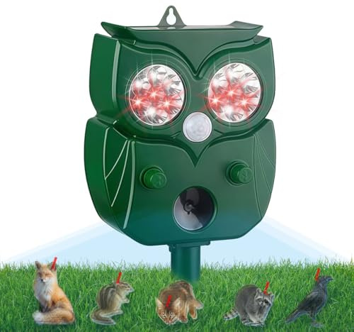 Katzenschreck für Garten, Katzenschreck Ultraschall, Solar tiervertreiber mit LED-Blitz, Ultraschall, Tierabwehr, IP44, wasserdicht, für Hunde, Katzen, Vögel, Mäuse, Füchse