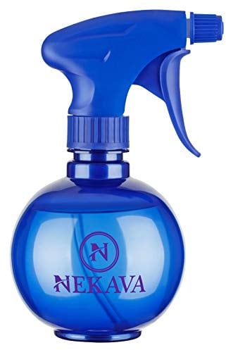 Nekava Sprühflasche klein 350ml – Blaue Wassersprühflasche leer | Verstellbarer Sprühkopf Nebel & Strahl | Pearl-Effekt Zerstäuber für Haare, Pflanzen, Friseur, Reinigung, Haushalt