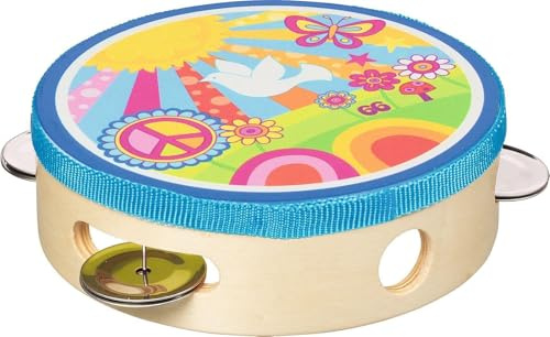goki 61841 – Tamburin Sonnenschein – Kinder-Musikinstrument aus Holz und Metall