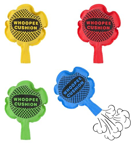 Funalix Furzkissen,4 Stück Pupskissen,Lustige Whoopee Cushion,Selbstaufblasend Cushion,Partyspielzeug Streich Requisiten für Erwachsene und Kinder(Zufällige Farbe)