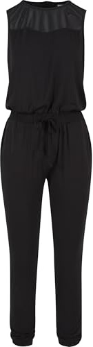 Urban Classics Damen Ladies Tech Mesh Long Jumpsuit, Schwarz (Black 7), M EU