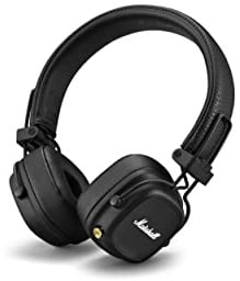 Marshall Major IV On Ear Bluetooth Kopfhörer, Kabelloser Ohrhörer, Faltbar, 80 Stunden kabellose Akkukapazität - Schwarz