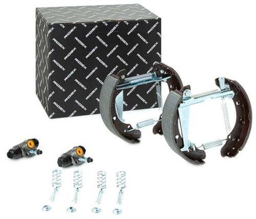 RIDEX 3859B0019 Bremsenset Trommelbremse Bremsbacken Satz mit Radbremszylinder Hinten Kompatibel mit VW POLO 9N Polo Schrägheck 6R1, 6C1 GOLF III 1H1 GOLF II 19E, 1G1 up! Schrägheck 121, 122, BL1, BL2