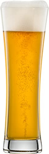 SCHOTT ZWIESEL Weizenbierglas Beer Basic 0,3 l (4er-Set), geradlinige Weizengläser für Weizenbier, spülmaschinenfeste Tritan-Kristallgläser, Made in Germany (Art.-Nr. 130005)