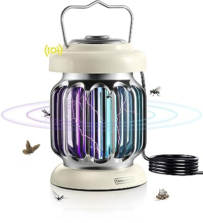 GeckoMan Elektrische Fliegenfalle Lichtsensor Electric Fly Swatter | Hybridspektrum, Wasserdicht, Innen & Außen, Garten, Insektenvernichter Elektrisch Fliegenklatsche Mückenfalle Fliegenfänger