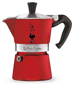 Bialetti - Moka Color: Ikonische Espressomaschine für die Herdplatte, macht echten Italienischen Kaffee, Moka-Kanne 1 Tassen (60 ml), Aluminium, Rot