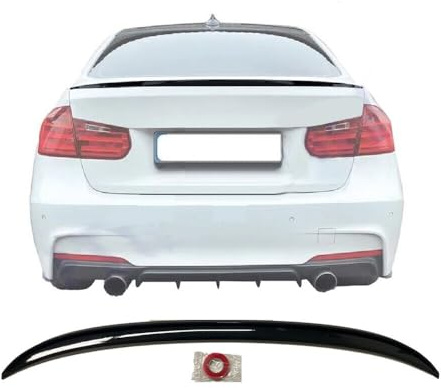 BREMER SITZBEZÜGE Heckspoiler Kofferraum Spoiler Schwarz Lippe Flügel kompatibel mit BMW 3er F30 (2012-2018)