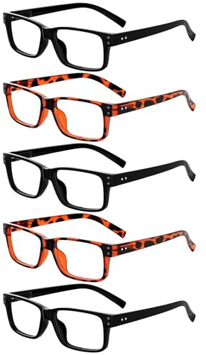 Eyekepper 5 Pack Qualitätsleser mit Federscharnier für Männer und Frauen +4,00